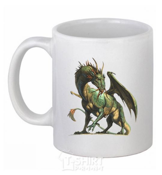 Чашка керамическая Realistic dragon Белый фото