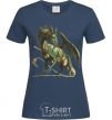 Women's T-shirt Realistic dragon navy-blue фото