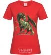 Women's T-shirt Realistic dragon red фото
