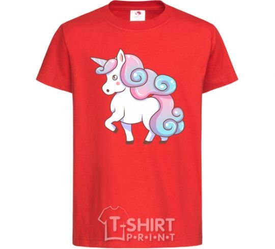 Детская футболка Pastel unicorn Красный фото