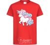 Kids T-shirt Pastel unicorn red фото