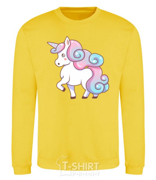 Sweatshirt Pastel unicorn yellow фото