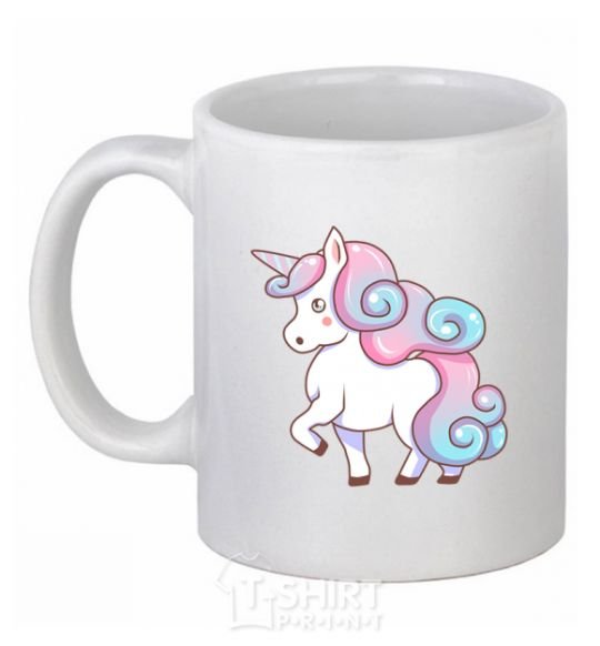 Ceramic mug Pastel unicorn White фото