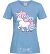 Women's T-shirt Pastel unicorn sky-blue фото