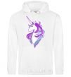 Men`s hoodie Violet unicorn White фото