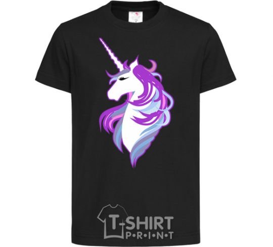 Kids T-shirt Violet unicorn black фото