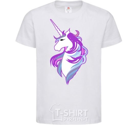 Kids T-shirt Violet unicorn White фото