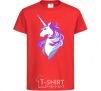 Kids T-shirt Violet unicorn red фото