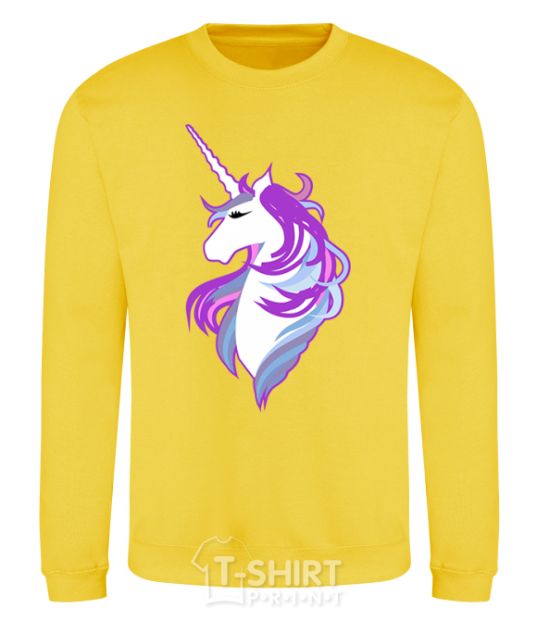 Sweatshirt Violet unicorn yellow фото