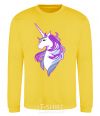 Sweatshirt Violet unicorn yellow фото