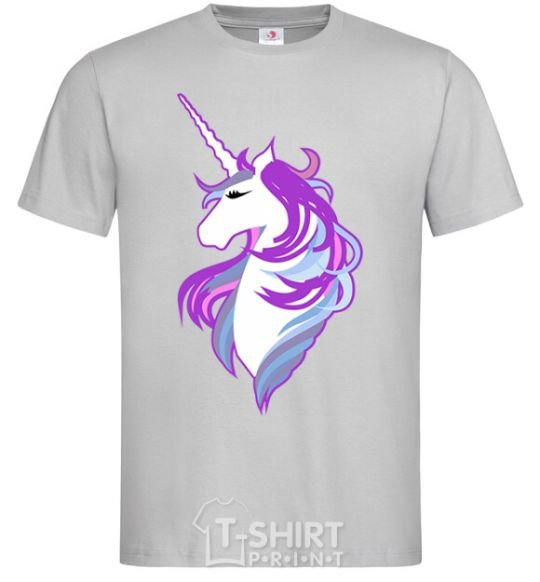Men's T-Shirt Violet unicorn grey фото