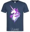 Men's T-Shirt Violet unicorn navy-blue фото