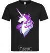 Men's T-Shirt Violet unicorn black фото