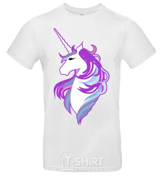 Men's T-Shirt Violet unicorn White фото