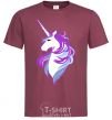Men's T-Shirt Violet unicorn burgundy фото