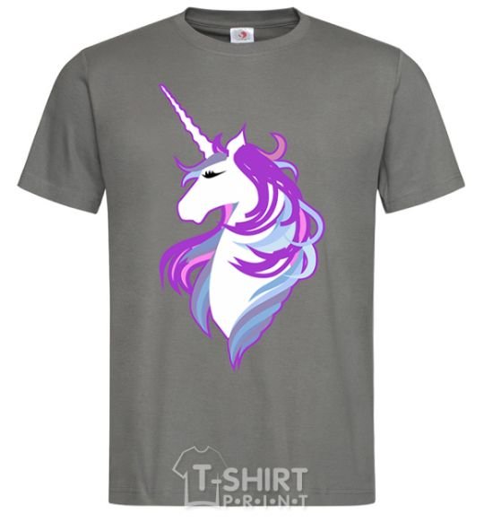 Men's T-Shirt Violet unicorn dark-grey фото