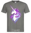 Men's T-Shirt Violet unicorn dark-grey фото