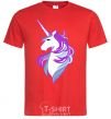 Men's T-Shirt Violet unicorn red фото