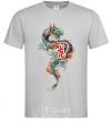 Men's T-Shirt Dragon Hieroglyph grey фото