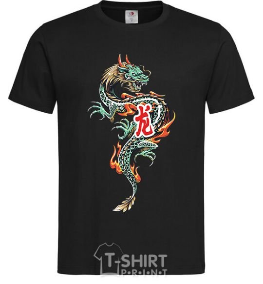 Men's T-Shirt Dragon Hieroglyph black фото