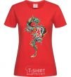 Women's T-shirt Dragon Hieroglyph red фото