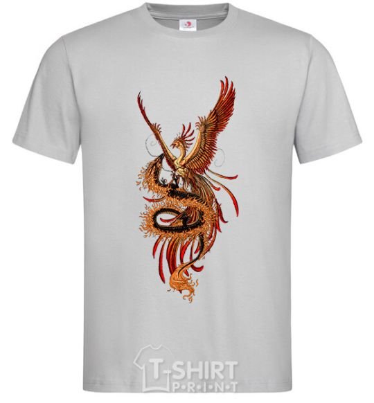 Men's T-Shirt Dragon Hummingbird grey фото