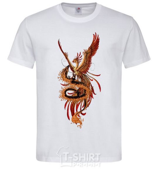 Men's T-Shirt Dragon Hummingbird White фото