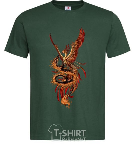 Мужская футболка Дракон Жарптица Темно-зеленый фото