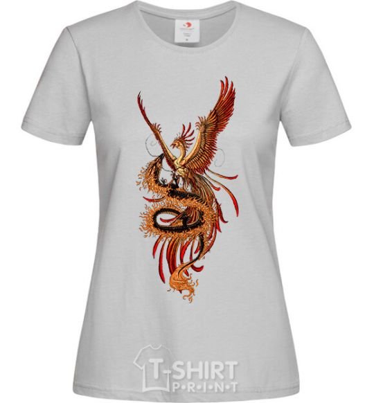 Women's T-shirt Dragon Hummingbird grey фото