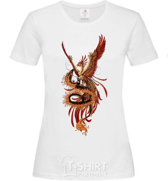 Women's T-shirt Dragon Hummingbird White фото
