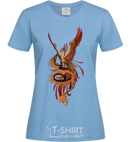 Women's T-shirt Dragon Hummingbird sky-blue фото