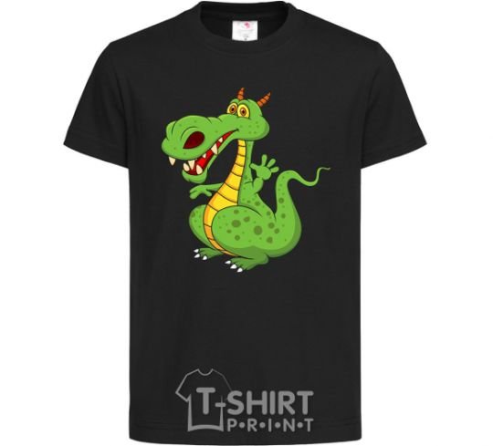 Kids T-shirt A cartoon dragon black фото