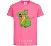 Детская футболка Мультяшный дракон Ярко-розовый фото