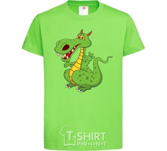 Детская футболка Мультяшный дракон Лаймовый фото