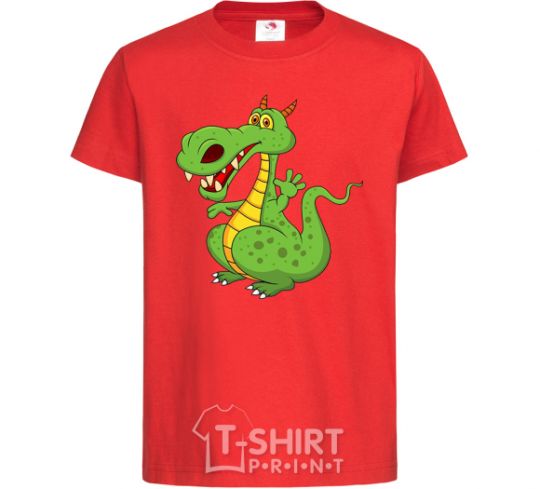 Kids T-shirt A cartoon dragon red фото
