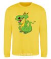 Sweatshirt A cartoon dragon yellow фото