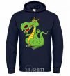 Men`s hoodie A cartoon dragon navy-blue фото