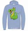 Men`s hoodie A cartoon dragon sky-blue фото