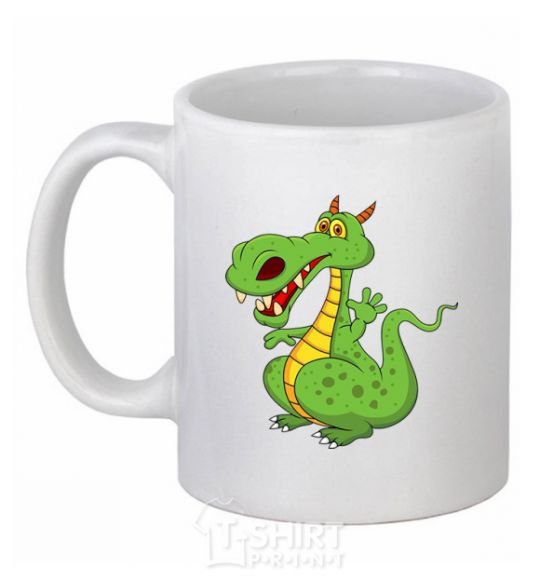 Ceramic mug A cartoon dragon White фото