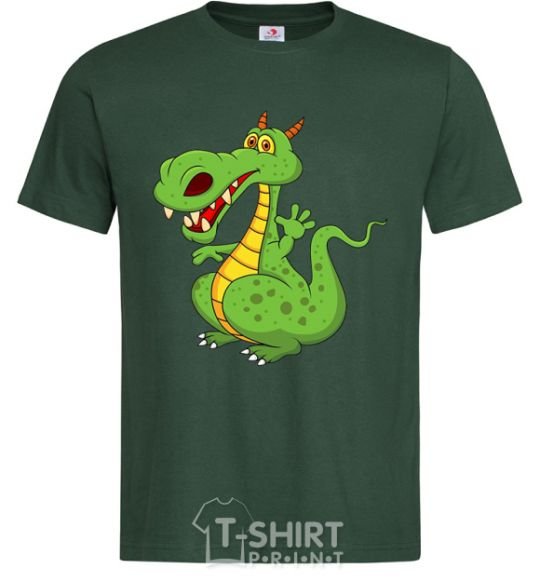 Мужская футболка Мультяшный дракон Темно-зеленый фото