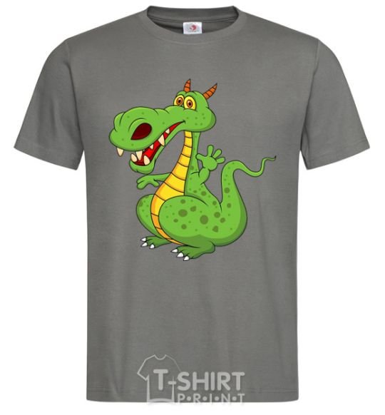 Men's T-Shirt A cartoon dragon dark-grey фото
