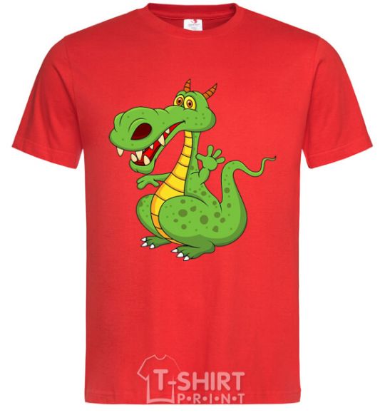 Men's T-Shirt A cartoon dragon red фото
