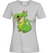 Women's T-shirt A cartoon dragon grey фото