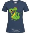 Women's T-shirt A cartoon dragon navy-blue фото