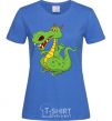 Women's T-shirt A cartoon dragon royal-blue фото