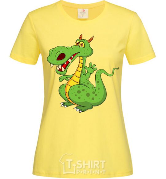 Women's T-shirt A cartoon dragon cornsilk фото