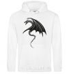Men`s hoodie Angry black dragon White фото