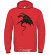 Men`s hoodie Angry black dragon bright-red фото