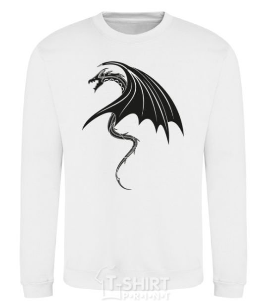 Sweatshirt Angry black dragon White фото