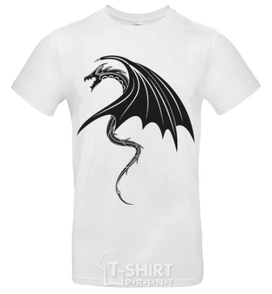 Мужская футболка Angry black dragon Белый фото